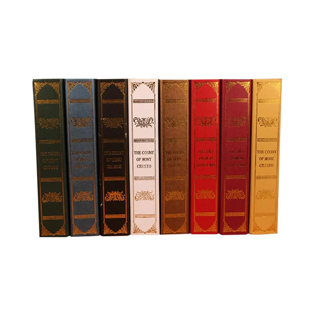 

European Random Send Wooden Antique Book Box Study Room Simulation Book Props Photography Props Book Decor Faux Leather Book Box