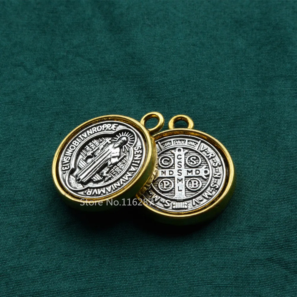 Catholic Religious Gifts antique St Benedict Medal saint Pendant alloy