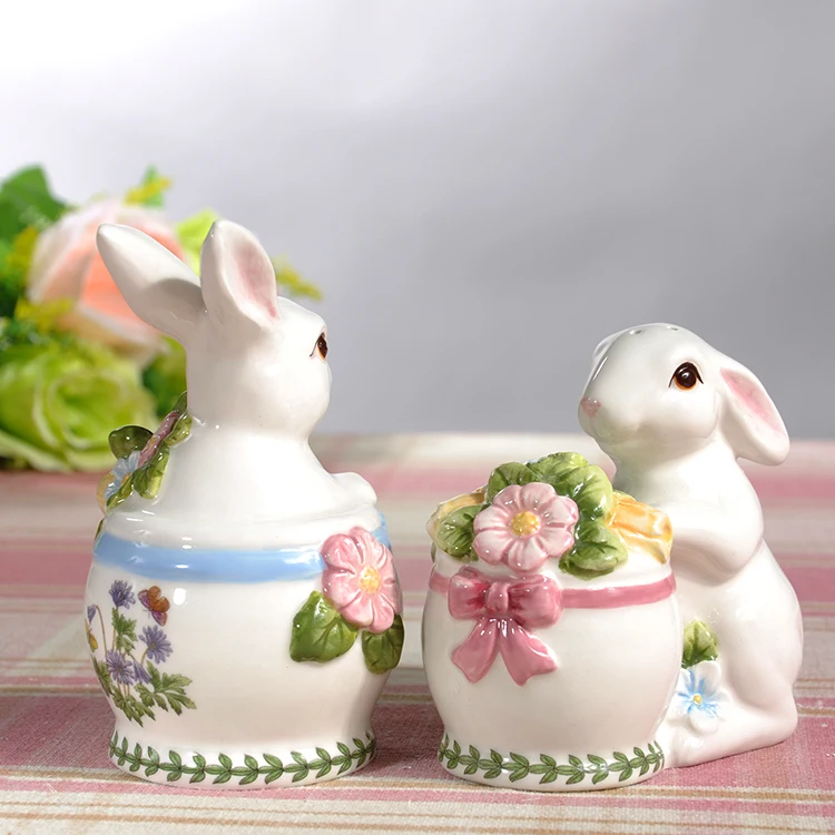 Креативный керамический контейнер для еды с кроликом, баночки для специй, кухонные сосуды для хранения, домашний декор, баночки для соли и перца с кроликом, подарок