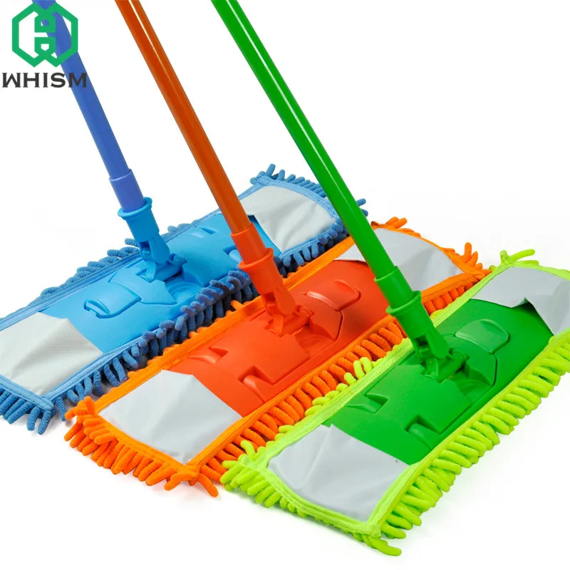 

WHISM Detachable Soft Chenille Mop Cleaner Adjustable Mop Replacement Bathroom Super-absorbent Mop Head Kitchen Cleaning Tools