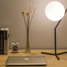 Современная настольная лампа стеклянный шар старинная настольная лампа E27 светодиодный прикроватный светильник для внутреннего освещения домашняя отделка спальни гостиной