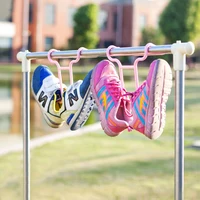 1PC Multi-Function Children Kids Shoes Hanging Storage Shelf Drying Rack Shoe Rack Stand Hanger Wardrobe Save Space Organizer 2