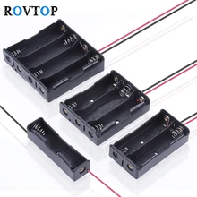 Rovtop 4/3/2/1x 18650 Battery Storage Box Case DIY 1 2 3 4 Slot Way Batteries Clip Holder Container With Wire Lead Pin Z2