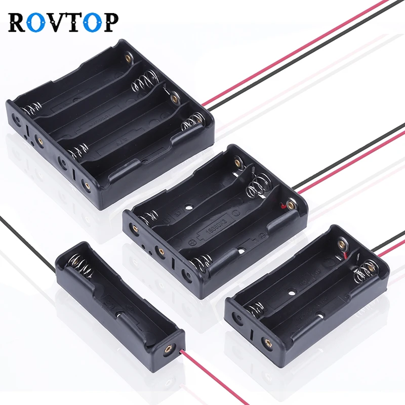Rovtop 4/3/2/1x18650 чехол для хранения батарей DIY 1 2 3 4 слота зажим для батарей держатель Контейнер с проводом свинцовая шпилька Z2| |   | АлиЭкспресс
