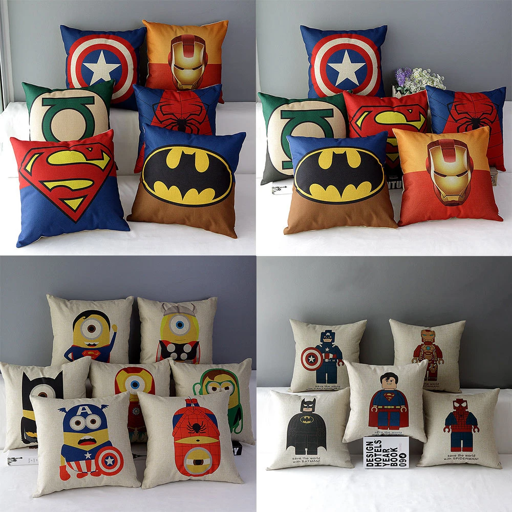 17 42 センチ スクエア ホーム装飾漫画マーベルヒーローズスナップバック クッション枕ケース を アベンジャーズ枕かわいい手下バットマン カバー Pillow Polyester Case Xperiapillow Core Aliexpress