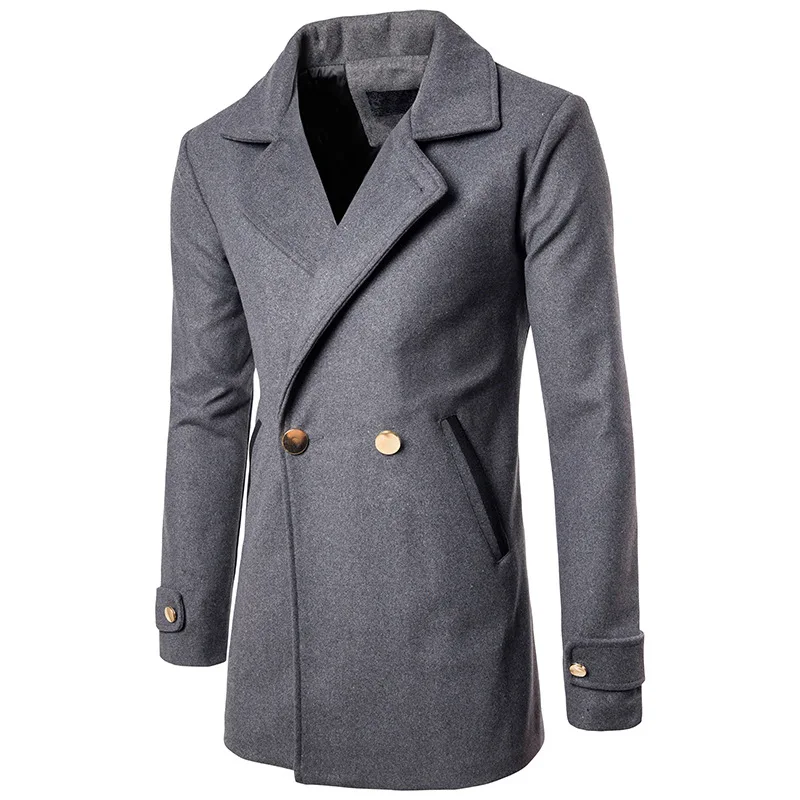 New Arrival Trench Coat Men Fashion Mens Casual Long Coat Jackets Top