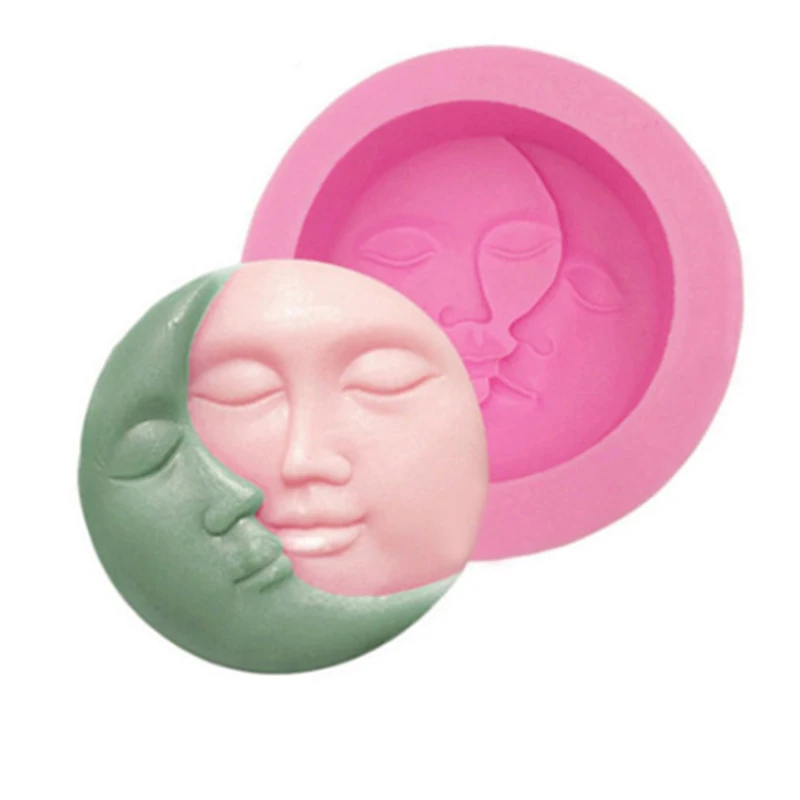 Buy Silicone Sun Moon Face Soap Mold Craft DIY