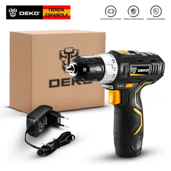 

DEKO 12V Destornillador Eléctrico Taladro Inalambrico Profesional Pequeño Baterías de Ión Litio 3/8- Pulgada 2- Velocidad