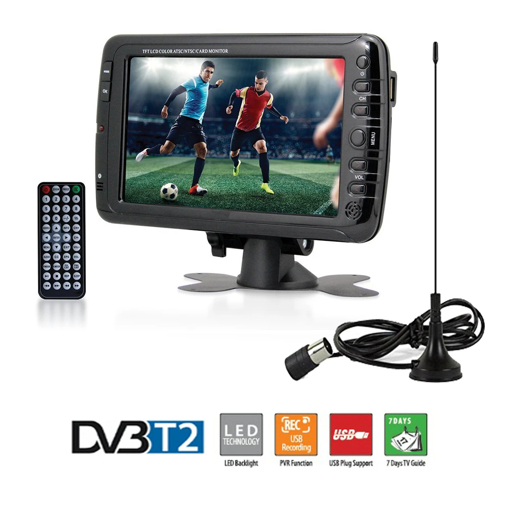 7 дюймовый портативный автомобильный телевизор цифровой DVB T с приемником Dolby/w AV USB