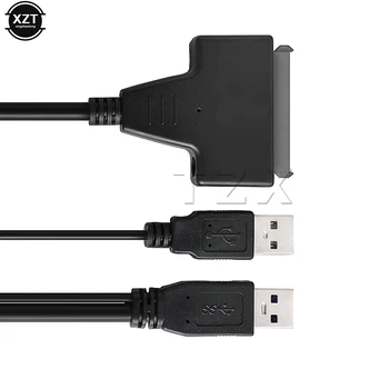

NT 10PCS Pin Cable Adapter USB 2.0 to SATA 7 + 15 Pin 22 to 2.5 HDD Hard Disk Drive With USB Power Cable