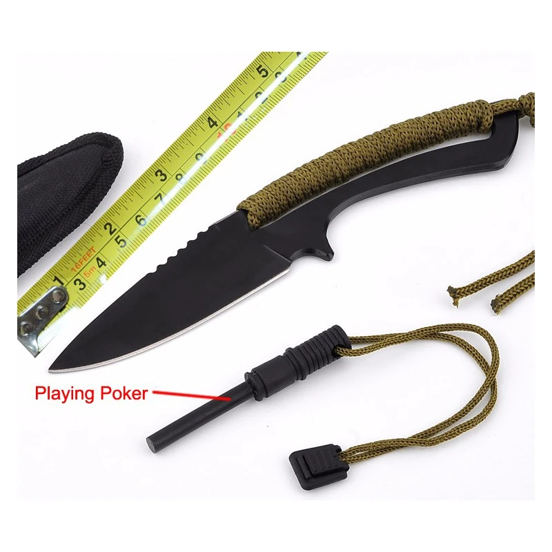 

The sharp GAOGAODI Playing Poker Tactical Hunting Knife Fixed Stainless Steel Small Straight Knife Survival Knife