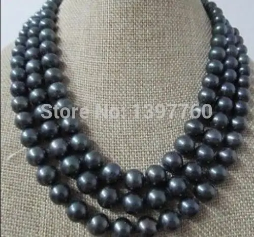 

Miss charm Jew.196 50"9-10MM TAHITIAN PERFECT PEACOCK BLACK PEARL NECKLACE