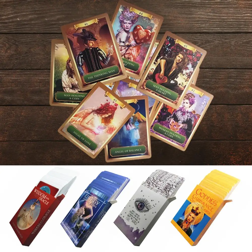 

Knowledge Oracle Cards 52 Cards Guidance English Mysterious Fortune Tarot Cards Game for Family Kids Girls