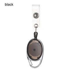Colorful Retractable Badge Holder with Key Ring and Clip (Style 1 - black)