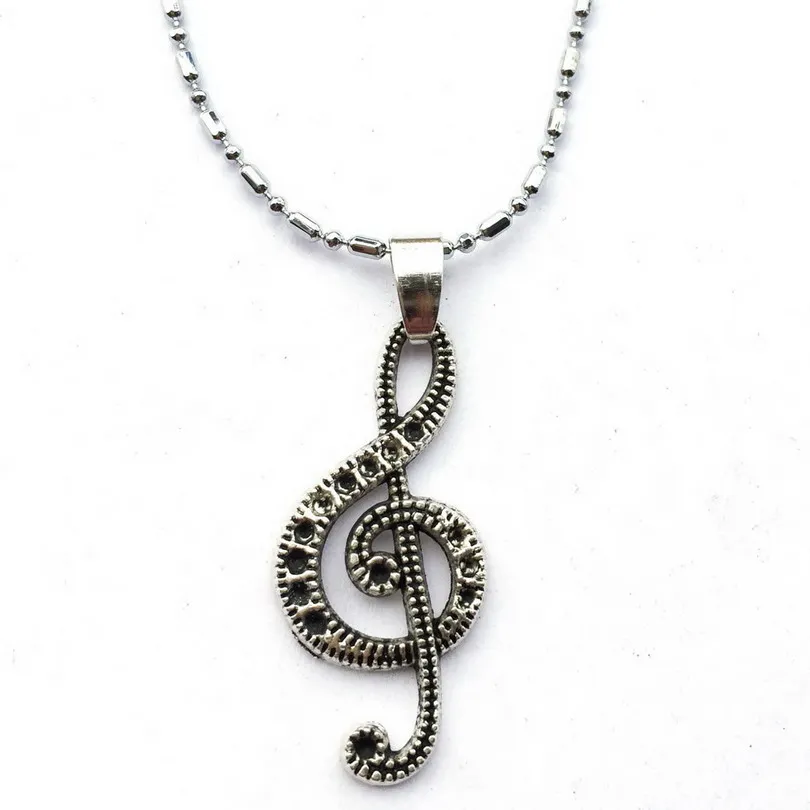 

Music Note Pendant Chain Necklace Musical Symbol Lover Gift for Musician Piano Teacher Treble Clef Gift