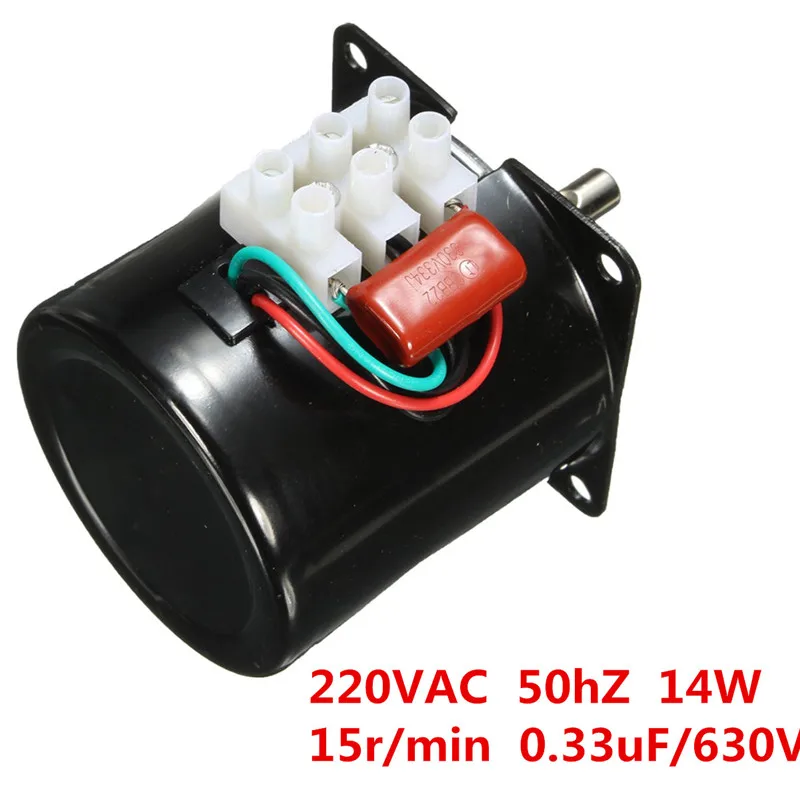 60KTYZ 220V AC 14W Постоянный Магнитный Магнит Электрический синхронный мотор 50Hz 15r/min полностью закрытый низкооборотный двигатель