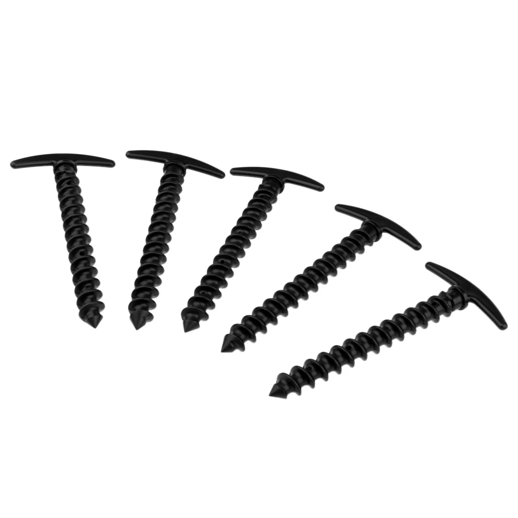 5pcs Plastic Stakes Small Tarp Stakes Tent Spikes for Sand Lawn Beach Blankets Compact Lightweight Tent Pegs