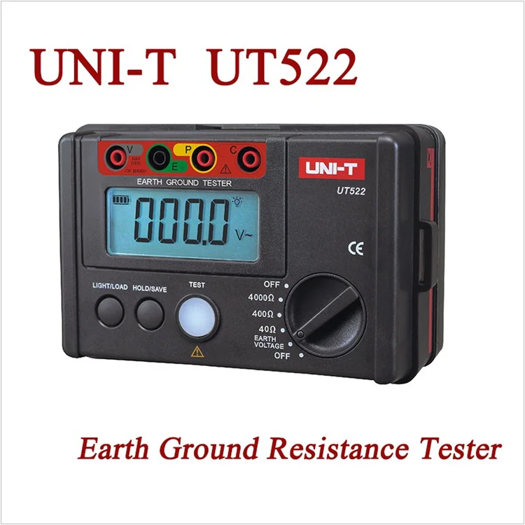 UNI T UT522 Digital Earth Ground Resistance Tester Range 0 40ohm 400ohm