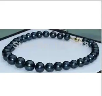 

bjc 000355 11-12mm natural tahitian black pearl necklace 18inch (c0323)