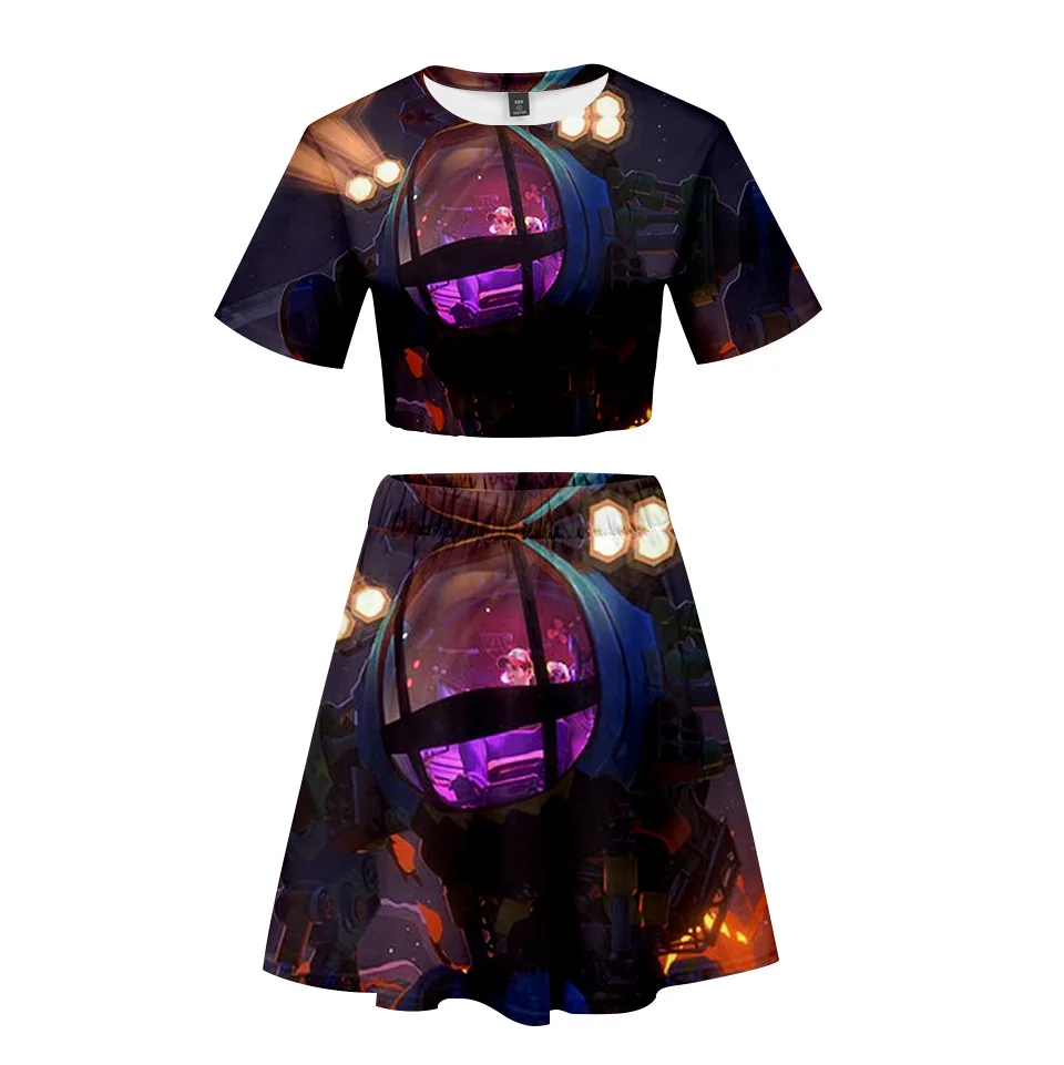 Love Death Robots Women Outfits 2 Piece Set Women Outfit 3D Print T-Shirt Women's Suit Mini Skirt Summer Top Ensemble Femme