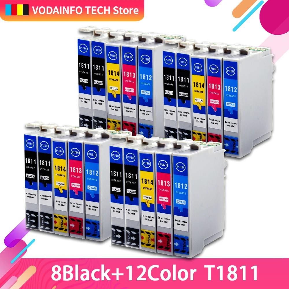 

T1811 Refillable ink cartridge For Epson XP-305 XP-202 XP-102 XP-405 XP-205 XP-402 XP-30 printers ink with reset chips