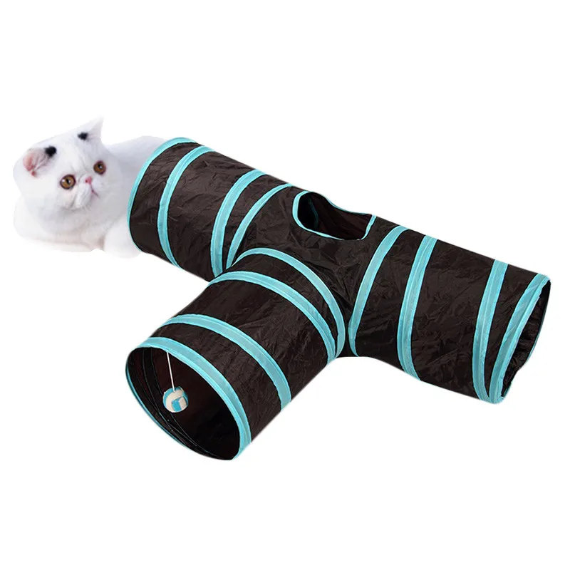 

Pet Cat Tunnel 3 Holes Play Tubes Balls Collapsible Crinkle Kitten Toys Funny Foldable Pet Puppy Animal Dog Rabbit Play Supplies