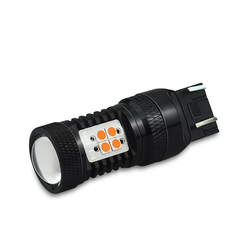 2 шт. T20 W21/5 Вт W21W WY21W 7440 7443 светодиодный светильник лампы 3030 SMD с проектором для автомобилей сигнала поворота светильник s фонарь стоп-сигнала Желтый Красный 12V