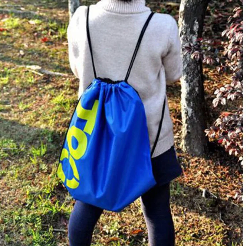 1PCS New Waterproof Nylon Soft Beach Bag Backpack Multi Function Women Girls Drawstring Bag 4 Colors