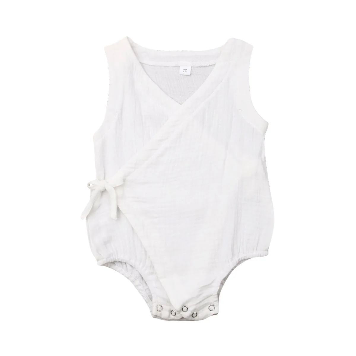 Одежда для новорожденных девочек; хлопковая одежда без рукавов; комбидресс v-образным вырезом; одежда для малышей - Цвет: C