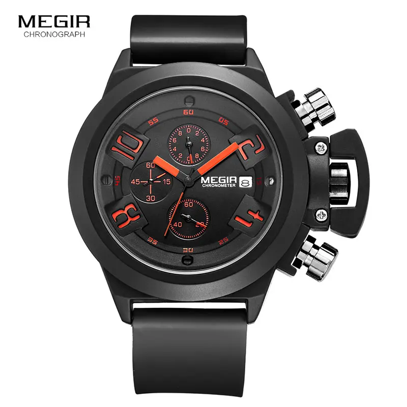 Goede Megir Originele Horloge Mannen Sport Quartz Mannen Horloges Chronograaf Polshorloge Relogio Tijd Uur Klok Reloj Hombre Heren Horloges