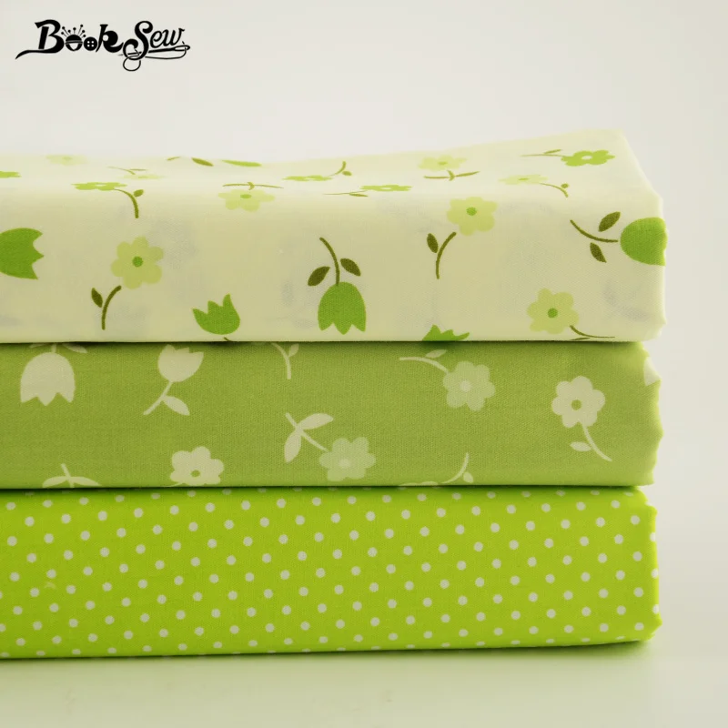 New Arrivals 3 Pcs Dense and Soft Cutting Piece Bundle100% Green Cotton Twill Fabric for Doll's DIY Art Work Tecidos Sewing Toy|cotton twill