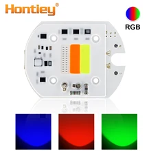 Hontiey LED 30 W COB RGB AC220V สมาร์ท IC ไดร์เวอร์หลอดไฟ LED Floodlight สีแดงสีเขียวสีฟ้า Spotlight matrix สี DIY เวที(China)