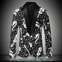 Men Blazer 2019 Latest Shawl Collar Mens Floral Blazer Slim Fit Fashion Instrument Printed Casual Suit Jacket Stage Wear 8661 Men Blazer 2019 Latest Shawl Collar Mens Floral Blazer Slim Fit Fashion Instrument Printed Casual Suit Jacket Stage Wear 8661