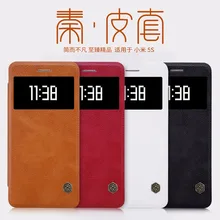 Xiao Mi 5S случае Искусственная кожа Smart Cover Nillkin Qin Leather Case Для Сяо Mi 5S Mi 5S авто сна Вид статус windows