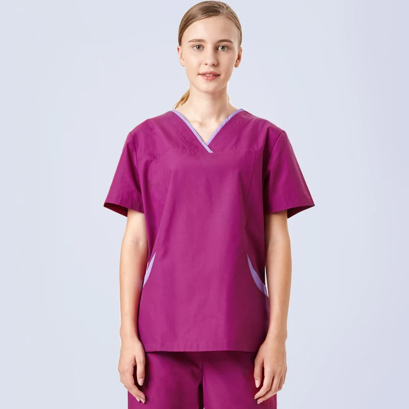 Poplin Stretch Women's Medical Scrubs Top and Pant Nursing Uniform