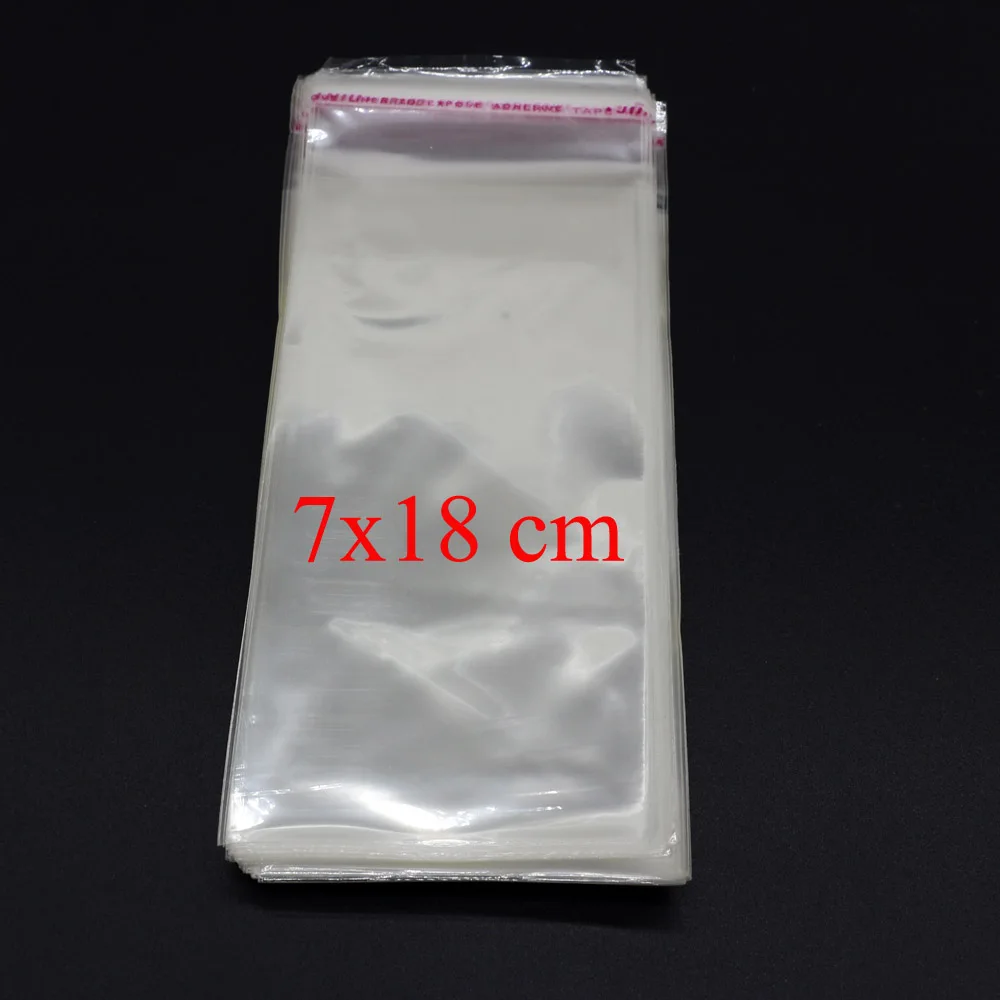 

100Pcs 7*18cm Lot Self Adhesive Plastic Bag Self Adhesive Seal Bag Clear Resealable Cellophane/Poly Bags Transpare