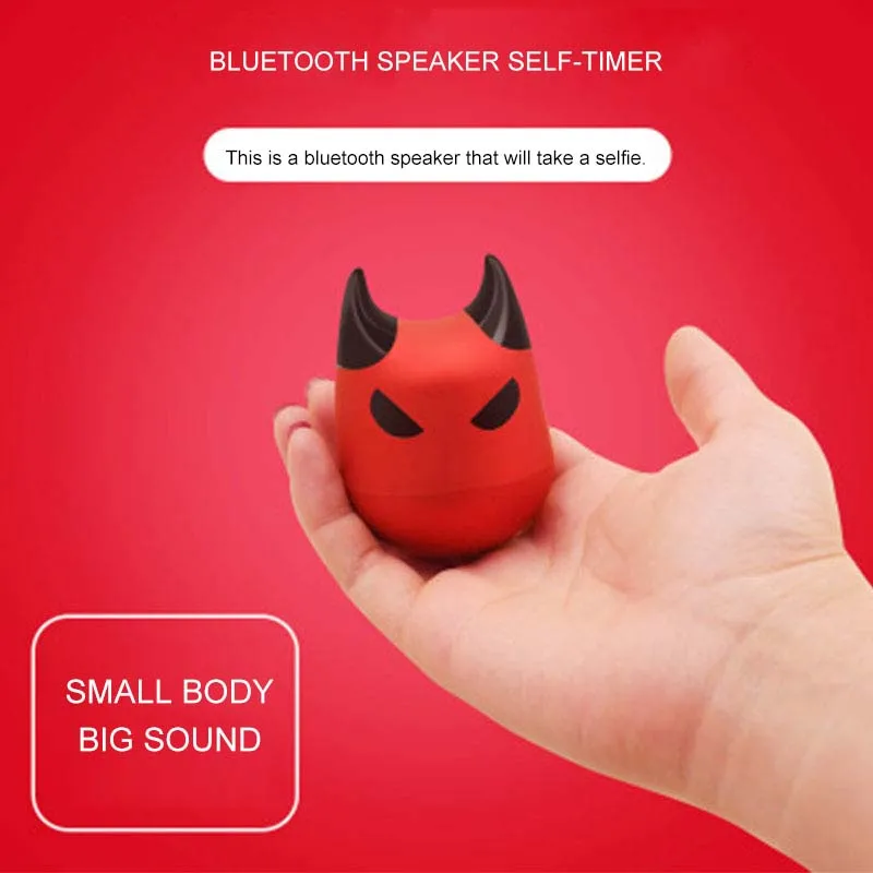 

JS EMO Devil Selfie Speaker Bluetooth Wireless Cartoon Mini Speaker Originality Noise Reduction Subwoofer Loudspeaker Box