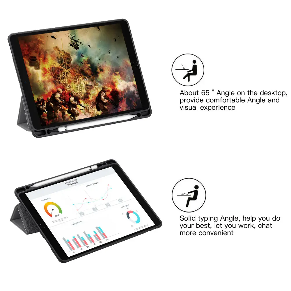 Чехол для iPad Air 3 2019 Smart Case Авто Режим сна/Пробуждение легкая подставка жесткий задняя крышка для iPad Air 3rd 10,5 дюймов