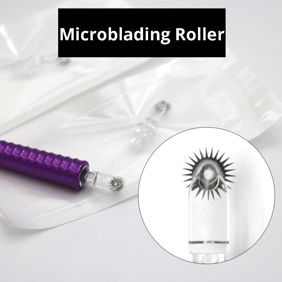 

10pcs Microblading Roller Needles 7mm/10mm Fog Eyebrow Tattoo Needles Easy Coloring Microblades Permanent Makeup Tattoo Supplies