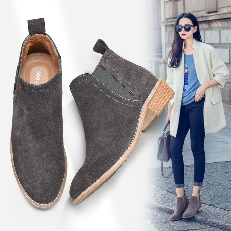 grey chelsea boots ladies