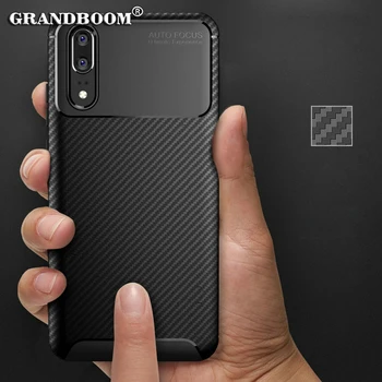 

50pcs Luxury Soft Carbon Fiber Shockproof Case For Huawei P20 P10 Honor Note10 9i 8X Max Mate20 10 Pro Lite Diamond Grid Cover