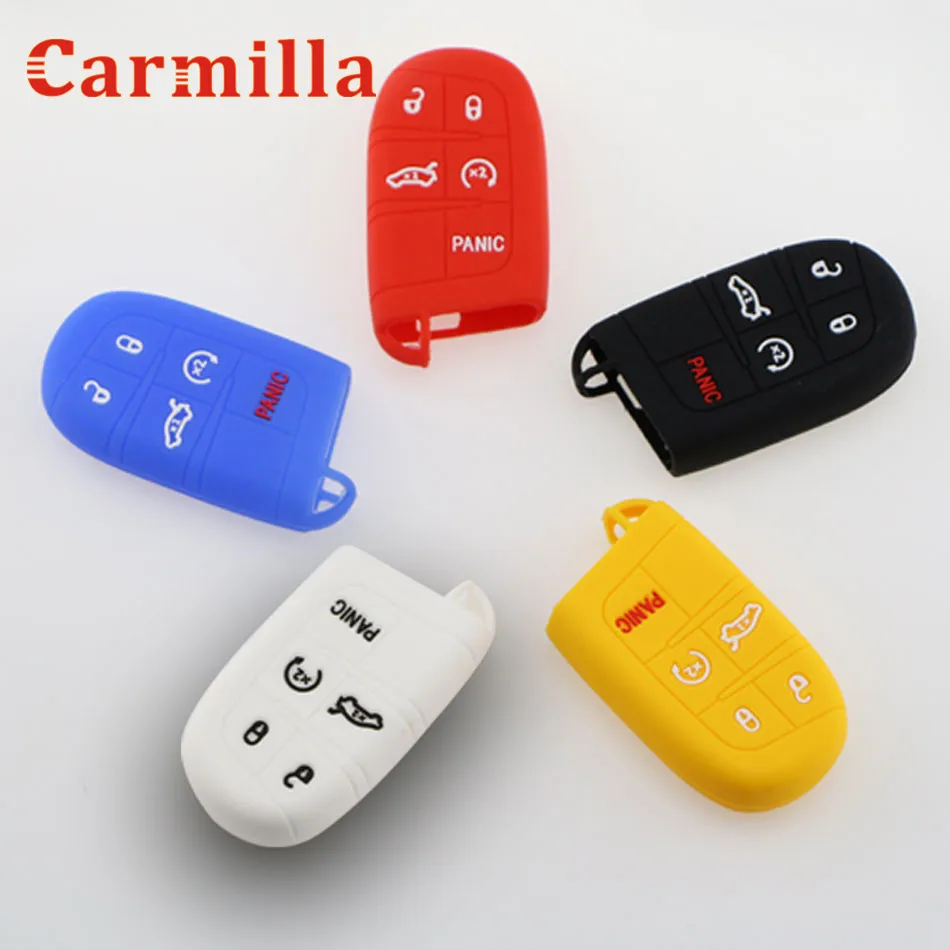 

Car Silicon Key Case Cover Cap Set Sticker Sleeve Skin for Jeep Renegade Hard Steel 2016 2017 Smart Remote Protect Accessories