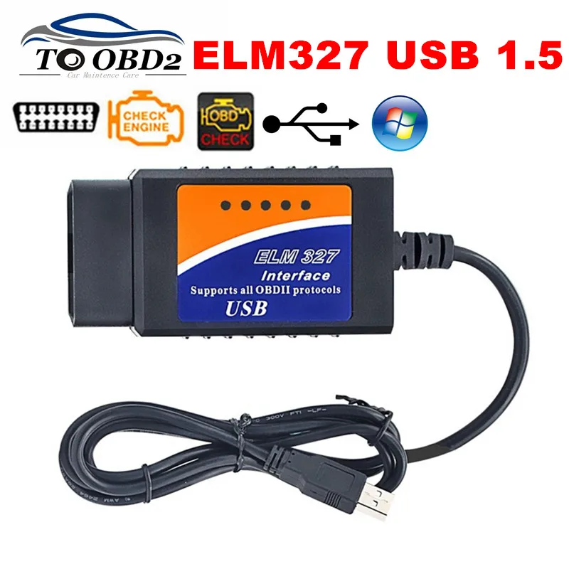 Top Rated Car Diagnostic Interface ELM327 V1.5 OBD2 CAN BUS USB Scanner ...