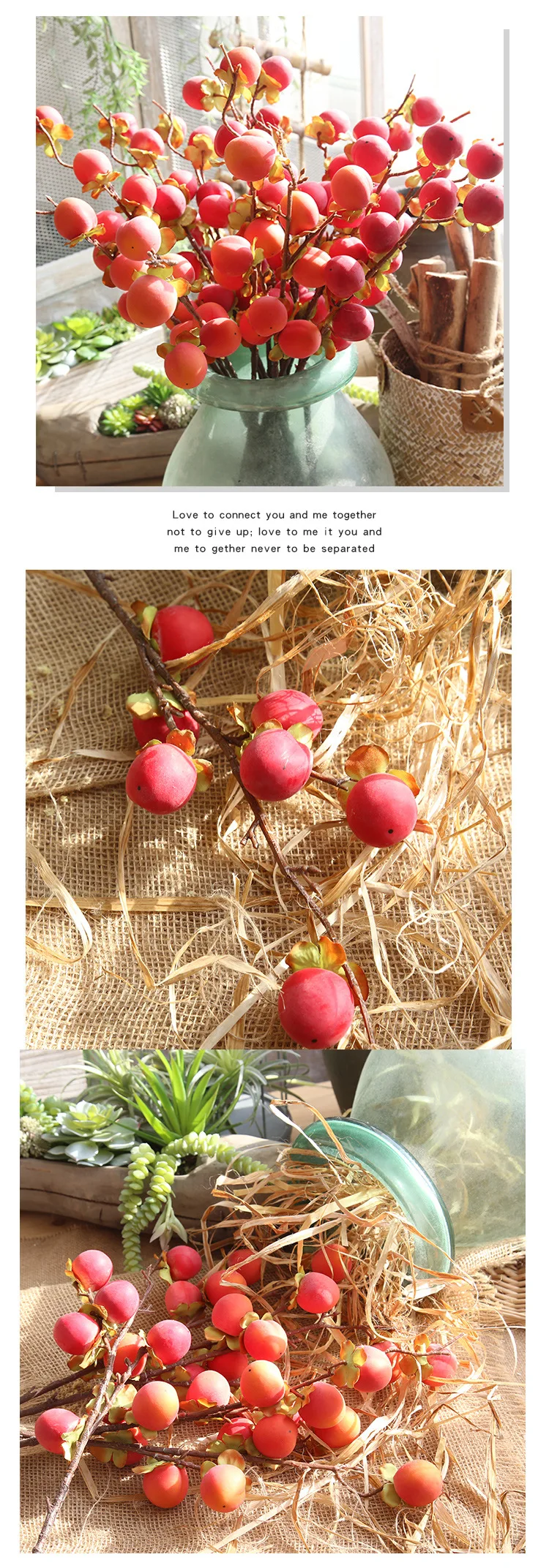 Персик фрукты моделирование фрукты фасоли ветка Моделирование цветок для свадебного украшения ручной цветок и искусственный цветок стены