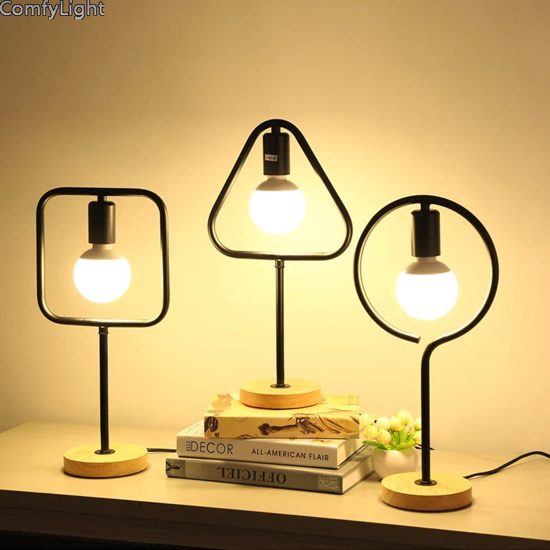  Retro led Table Lamp Romantic desginer iron lampshade Modern Dimmable Desk Lamp Home Romantic Readi