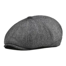 Voboom для женщин и мужчин твидовая Шерстяная кепка газетчика елочка 8 панель страна для мальчика плоский Плющ Кепка серый черный шапки-береты Boina 111