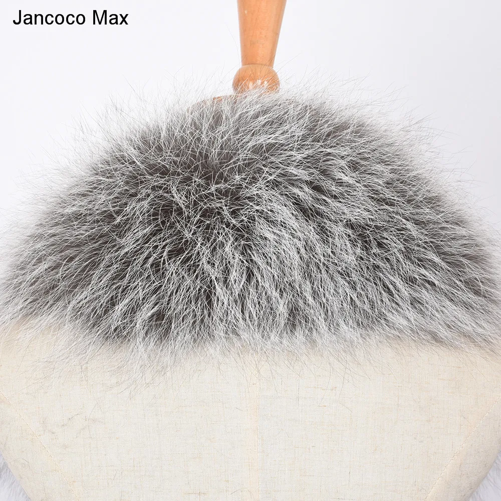 Jancoco Max 2019 новые зимние натуральная черно-бурая лиса меховой воротник Высокое качество Модный шарф меховое пальто; парка воротники S7307