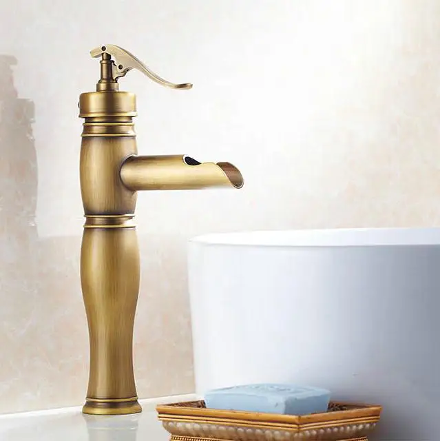 Free Shipping Bathroom Sink Faucet Bath Tap Toilet Antique Br Free Shipping Bathroom Sink Faucet Bath Tap Toilet Antique Br Basin Faucets Single Hand Waterfall Mixer Hj 6822 In From Home