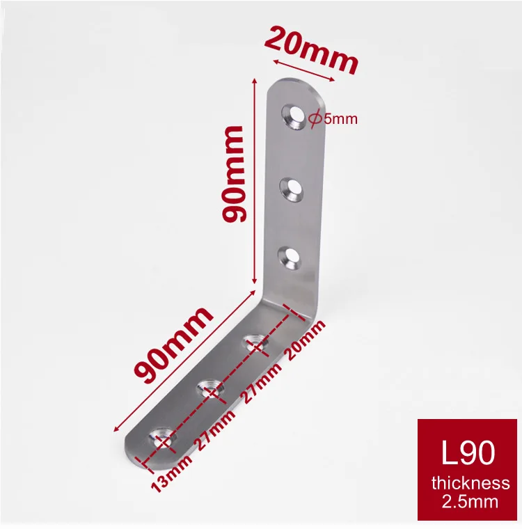 Толстый угловой кронштейн мебели из нержавеющей стали, 90 угол, l-образный фиксированный кронштейн, крепкий, мебельная фурнитура