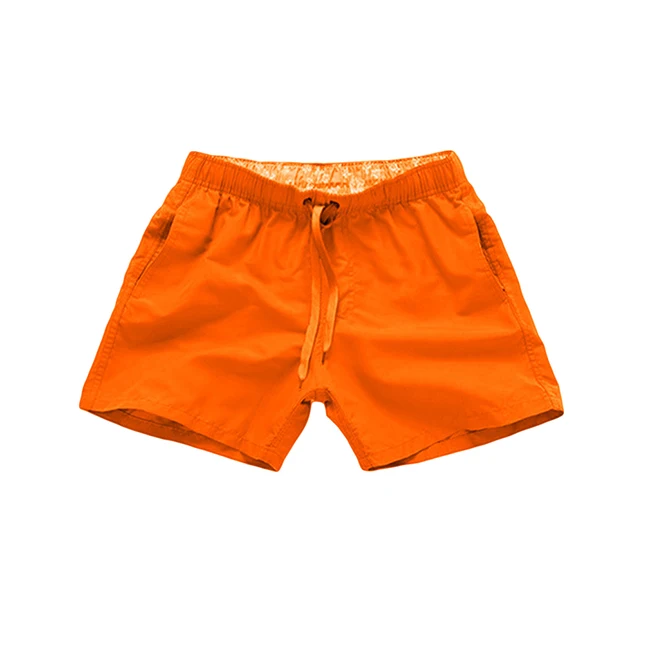 Летние повседневные шорты для мужчин, пляжные шорты на завязках, быстросохнущие шорты для плавания, серфинга с карманами, шорты для тренировок - Цвет: orange